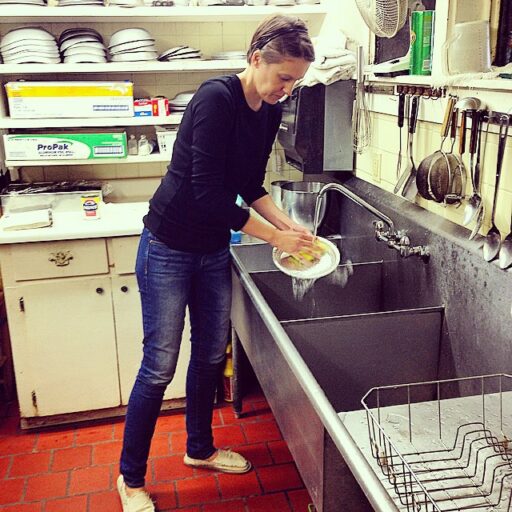 Washing Dishes at the inn