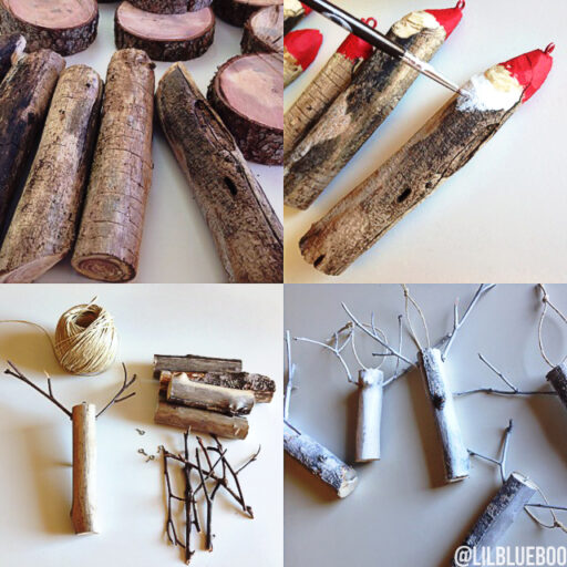 Rustic Santa Ornaments and Reindeer Ornaments