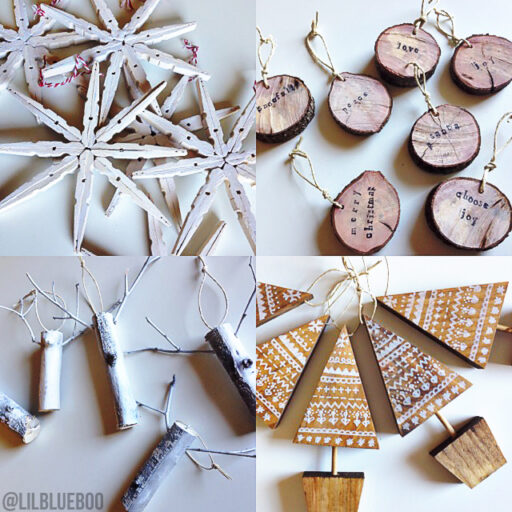 Clothespin ornaments rustic DIY