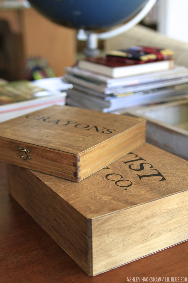 Craft Organization: Vintage Inspired Art Supply Boxes