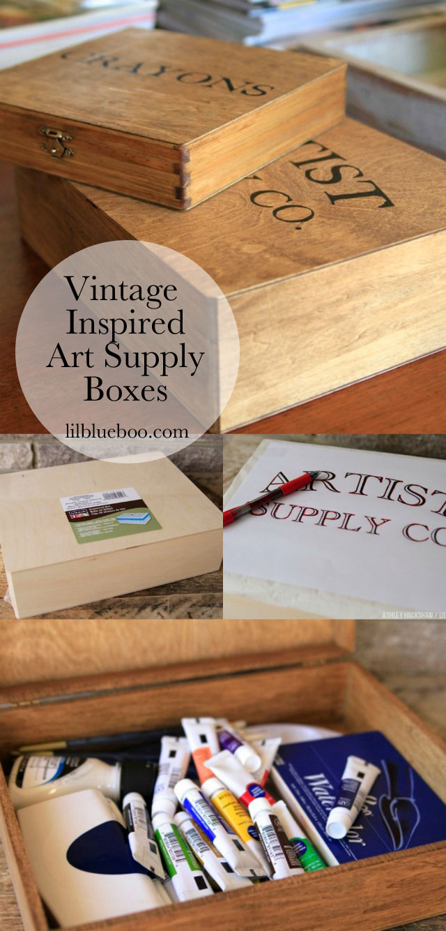 Craft Organization: Vintage Inspired Art Supply Boxes