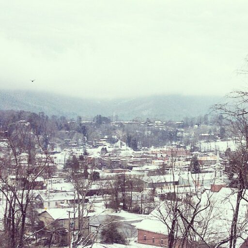 Snow Dusting of Bryson City, NC