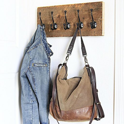 salvaged wood coat rack mud room ideas