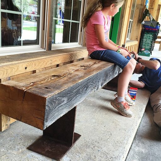 reclaimed barn timber and i-beam project