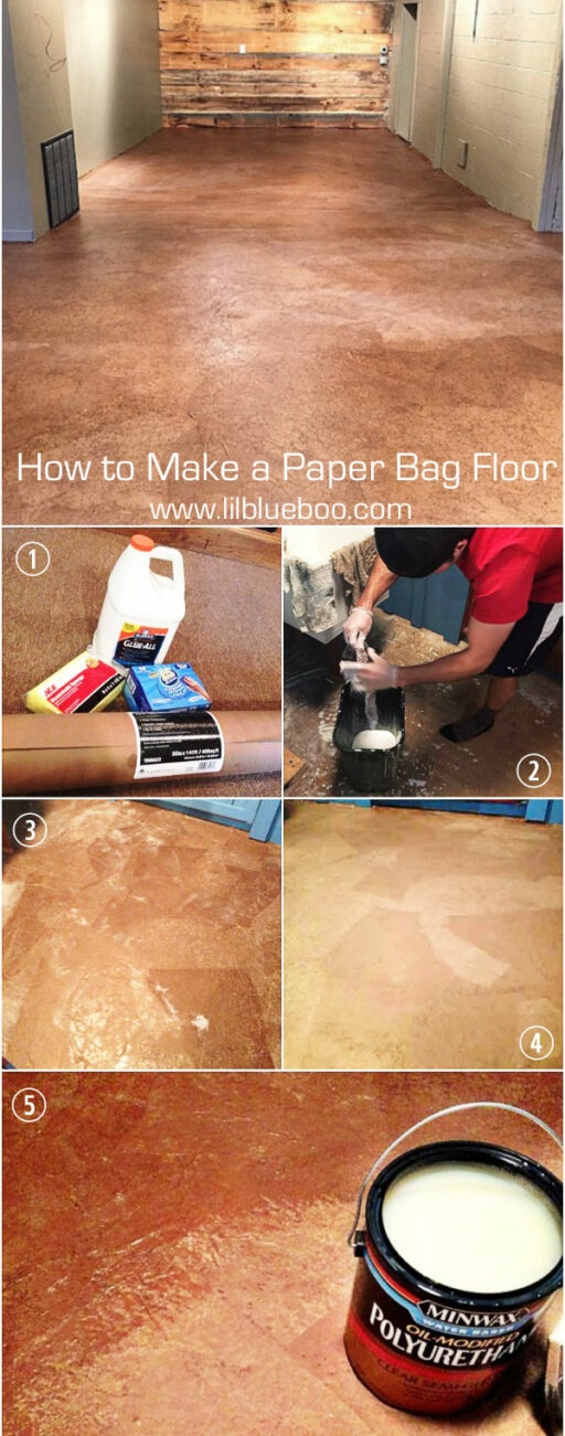 Instructions for making a paper bag floor - recycled flooring 