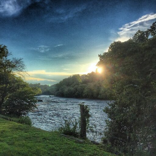 Sunset View of the Tuckasegee River near Nabers Drive In