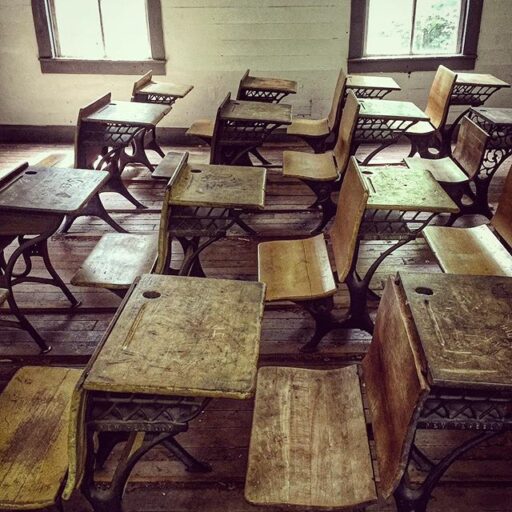 Cataloochee School House - Old School Desks