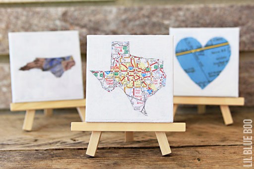 DIY  Stenciled map painting