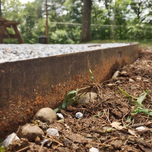 pea gravel border metal