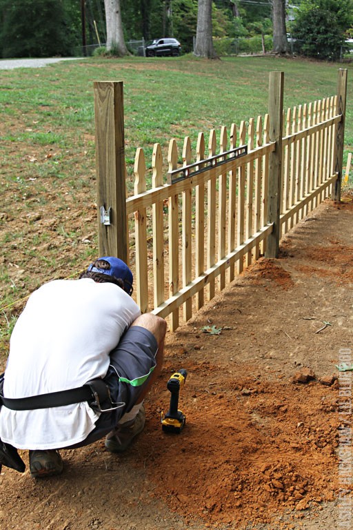 How To Build A Picket Fence Ashley, Installing Wooden Picket Fence Panels