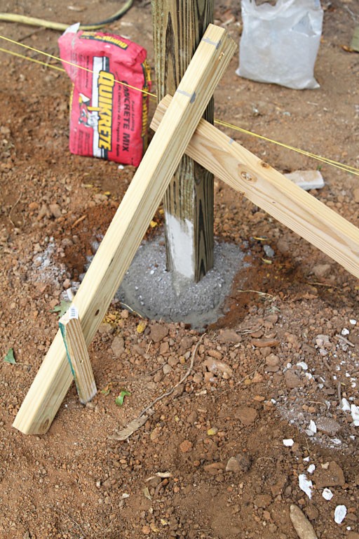 Setting posts in concrete