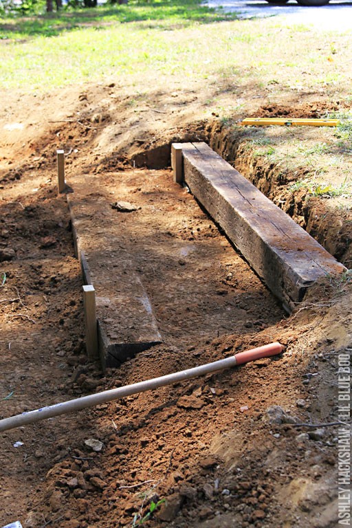 how to terrace a slope with railroad ties