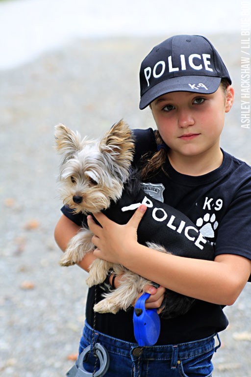 DIY Police Costume and K 9 Dog Halloween Costume
