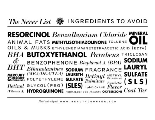 A NEVER LIST of ingredients to avoid in your skin care and alternatives 