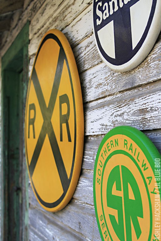 old railroad crossing signs