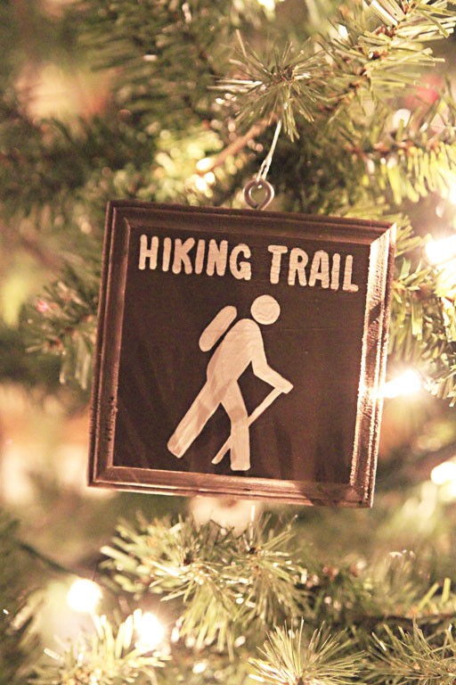  vintage christmas tree ornaments - hiking themed