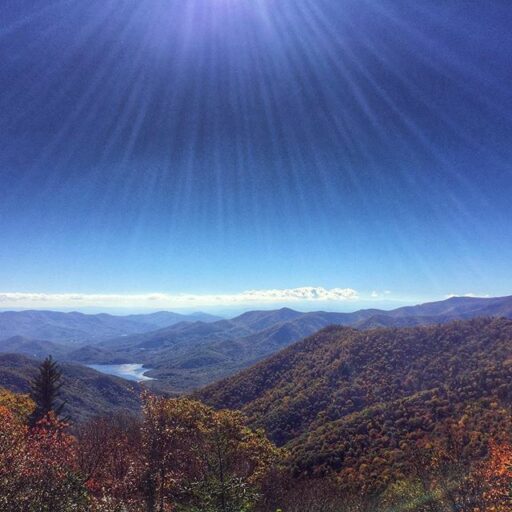 Burnett Reservoir - lake below Mount Mitchell