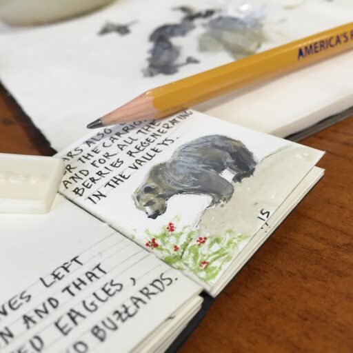 Yellowstone grizzly bear painting - tiny book show