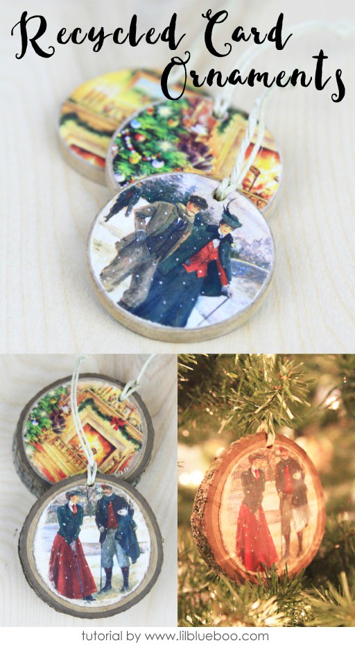 Recycled Christmas Card Ornaments that can be used as gift tags and keepsakes 