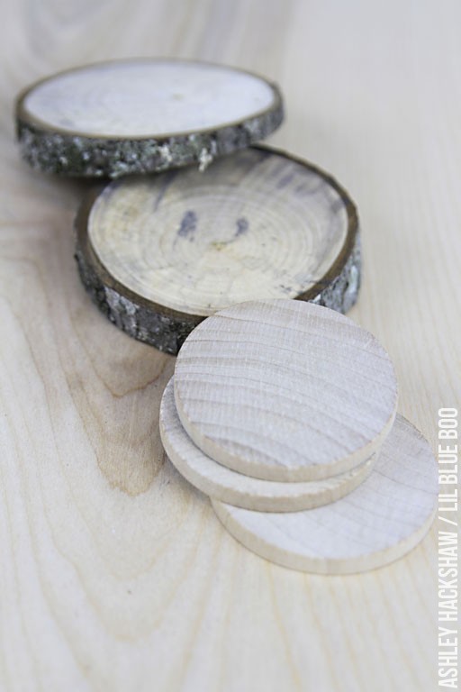 Wood tree slices for ornaments