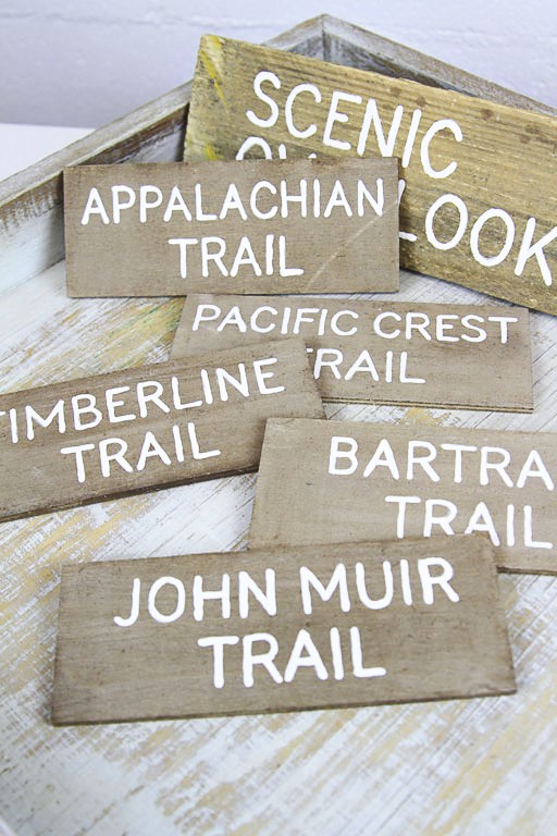 DIY Rustic Hand Painted Signs from Reclaimed Wood - Trail Hiking Signs 