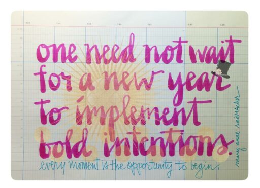 Mary Anne Radmacher quote - intention - New Year Resolutions