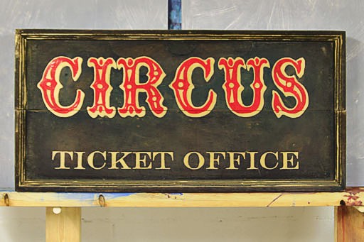 vintage circus sign template and how to hand paint DIY tutorial