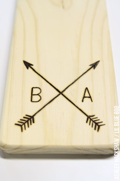 DIY Wood Burned Monogram on Cutting Board