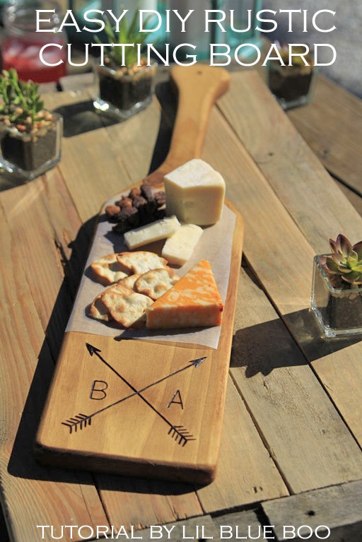 DIY Rustic Personalized Wood Cutting Board