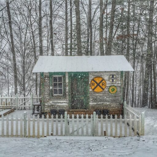 The Old Depot - Train Depot Covered in Snow