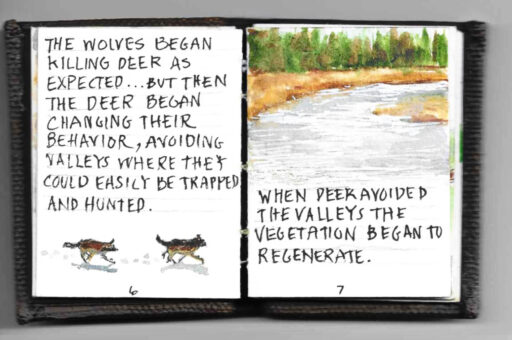 The Tiny Book of Tiny Stories - microscopic painting of animals and wolves 