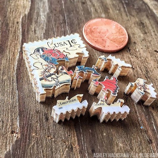 Miniature Jigsaw Puzzles made from Postage Stamps