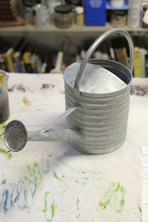 Decoupaged Metal Watering Can Tutorial DIY Project