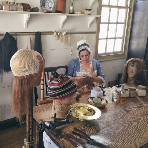 Wigmaker at Colonial Williamsburg