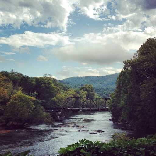 quotes about rivers and life - Tuckasegee River Bryson City Train Trestle