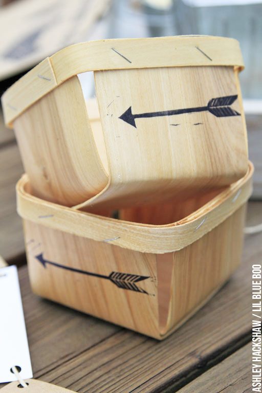 Arrow Stamp and Wood Berry Baskets