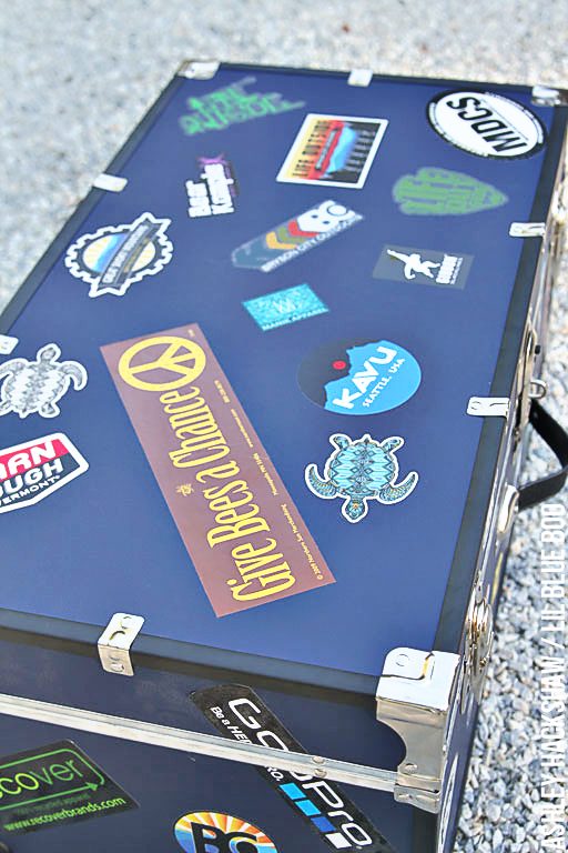 Decorating and personalizing a summer camp trunk - summer camp trunk stickers