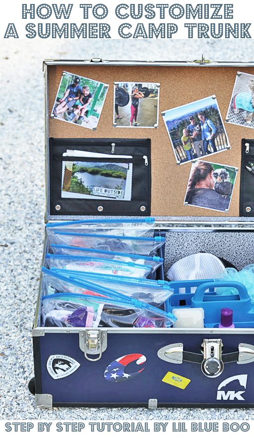 DIY Camp Trunk Organizer - How to customize and organize an epic summer camp trunk - summer camp trunk decorating ideas