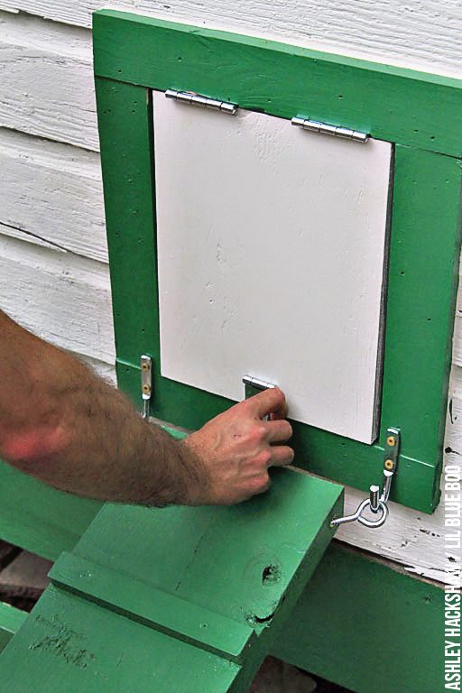 Attaching a ramp to the chicken coop door