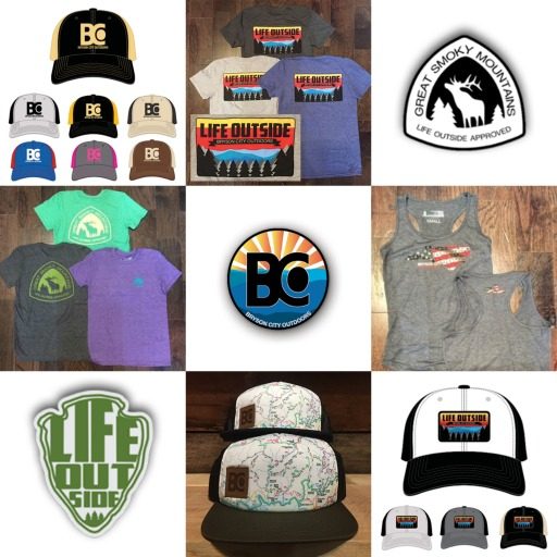 outdoor themed t-shirts and hats