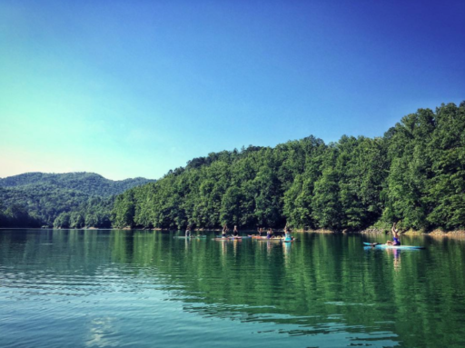 Yoga classes on stand-up paddle boards - Lake Fontana Fingerlake 