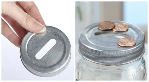 Coin slot lids for mason jars - create a bank with a mason jar