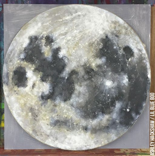 Space Crafts and Moon Crafts - Moon project ideas - painting on wood round blanks 