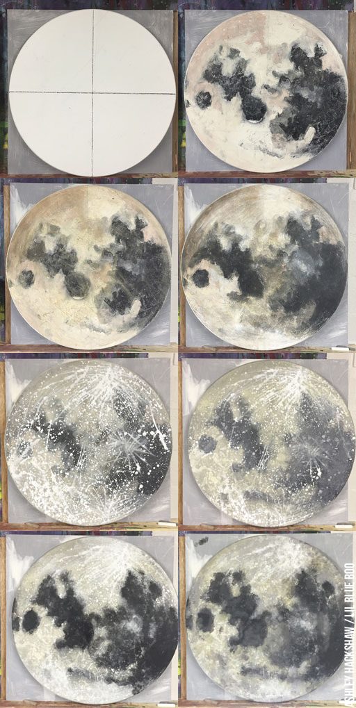 How To Paint The Moon For Beginners (Realistic Full Moon with Acrylics)