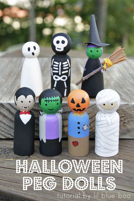 How to paint Halloween peg dolls! Peg doll tutorial tips #michaelsmakers 
