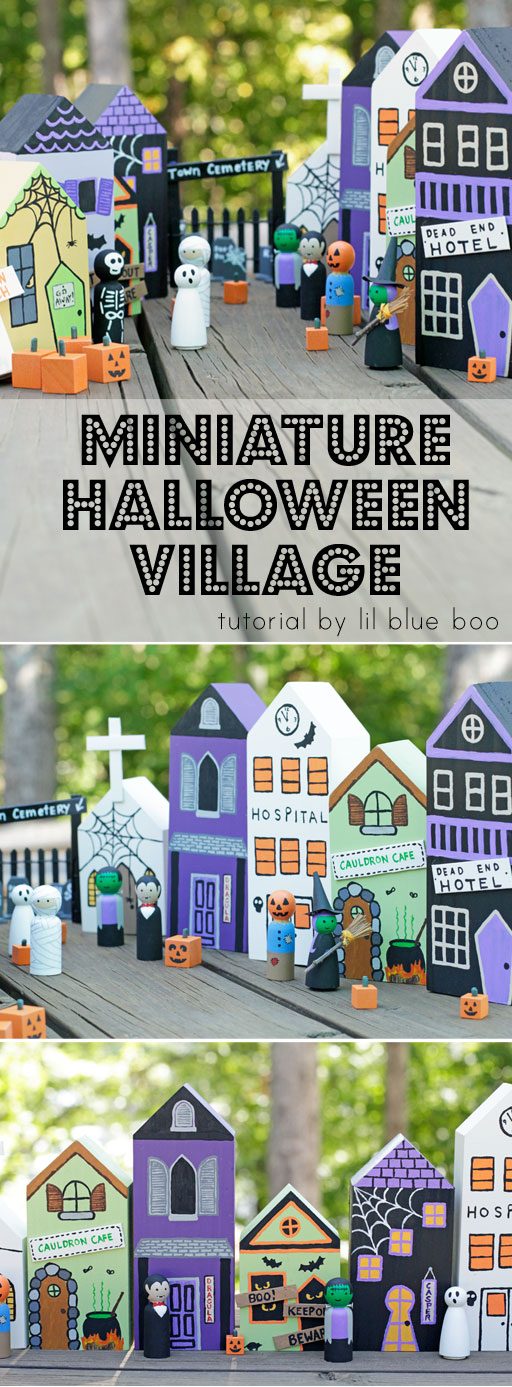 Paint Your Own DIY Halloween Village - DIY Halloween Decor - Mini Ghost Town tutorial #makeitwithmichaels