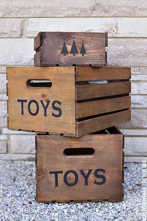 Farmhouse christmas decorating ideas - Wood Crates for Under Tree