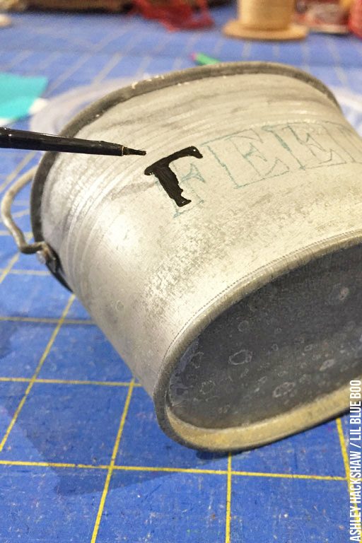 How to paint on a metal bucket galvanized