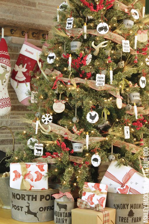 farmhouse christmas decorating ideas - dream tree challenge micheals 