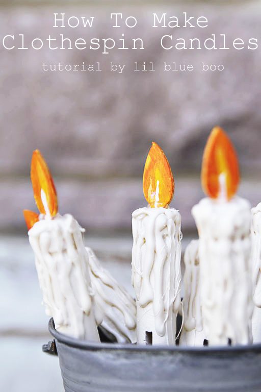 How to Make Clothespin Faux Candles - Rustic Christmas Tree Decor Vintage Candles 